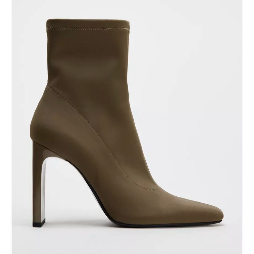 Zara Women's Tan Heeled Boots